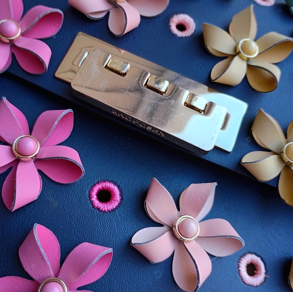 Zac Posen Blue Rainbow Floral Parisian Nights Eartha Top Handle Convertible Bag - Picture 4 of 16